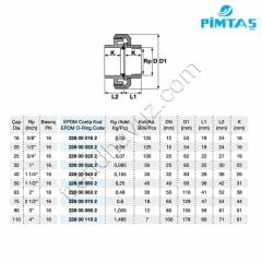 Pimtaş PVC Tek Taraf İçten Dişli Rakor - Ø50 mm