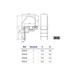 Astralpool 316 Kalite Overflow 1000 Model Havuz Merdiveni
