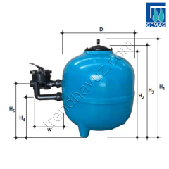 Gemaş FILTRONE Ø 560mm Plastik Havuz Kum Filtresi