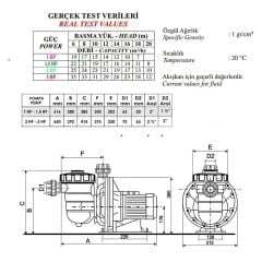 Nozbart İlk Seri 3 HP Monofaze Havuz Pompası