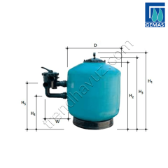 Gemaş TURBIDRON-BL Ø 630mm Bobin Sargılı Havuz Kum Filtresi