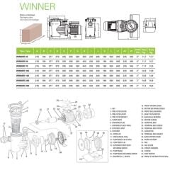 Saci Winner 2 HP Trifaze Havuz Pompası