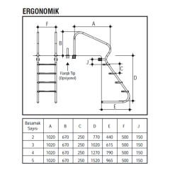Gemaş 316 Kalite Ergonomik Model Havuz Merdiveni