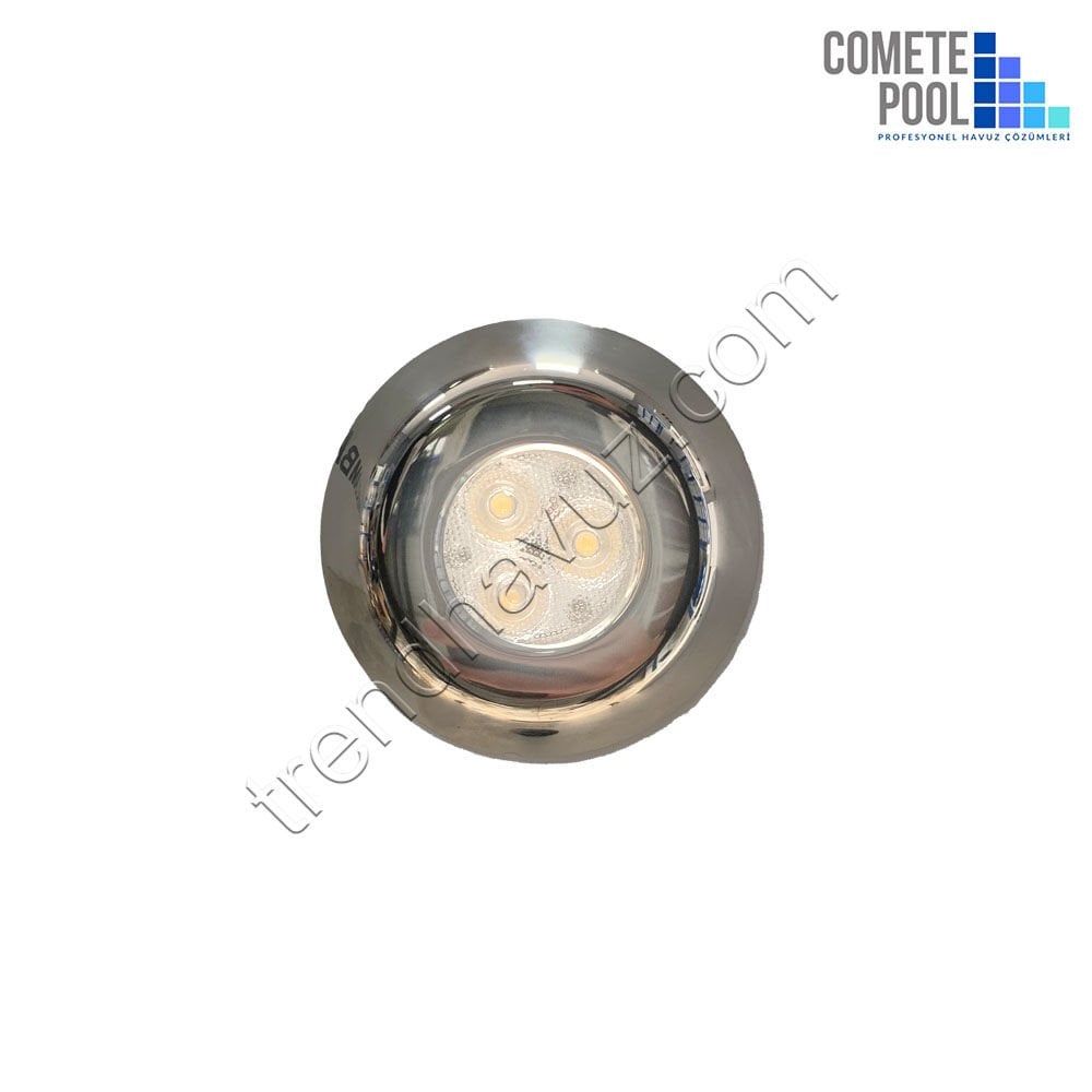 Boru Tip 3 Power Ledli Beyaz Havuz Lambası - 3W (Paslanmaz Ön Çerçeve)