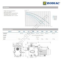 Zodiac FloPro 75T 0.75 HP Trifaze Kendinden Emişli Havuz Pompası