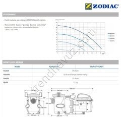 Zodiac FloPro VS AUT 1.65 HP Monofaze Kendinden Emişli Havuz Pompası
