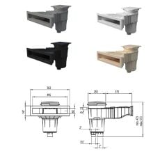 Astralpool Norm Geniş Ağızlı Skimmer 17.5L Gri