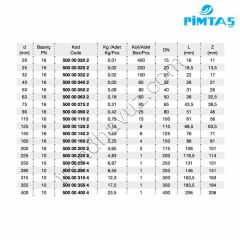 Pimtaş PVC 90º Yapıştırma Dirsek - Ø90 mm