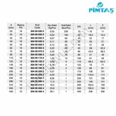 Pimtaş PVC Yapıştırma Te - Ø140 mm